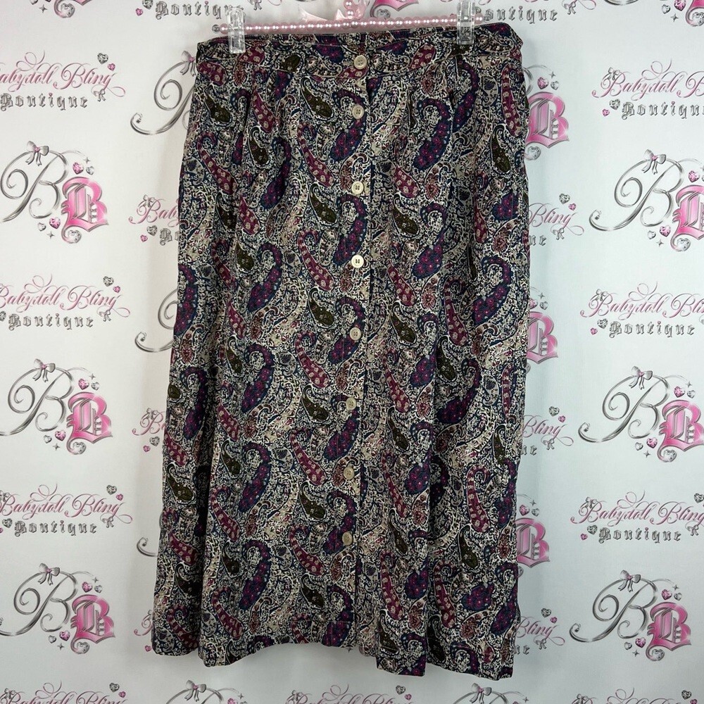 Tilley endurables skirt vintage floral Chic Paisley A-Line Skirt in Multicolor